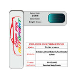 Paint code location for Vw Polo Bright Green LC6M 1997-2007 Green Code sticker paint plate chip pen paint