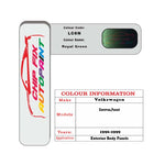 Vw Passat Royal Green LC6N 1996-1999 Green paint code location sticker