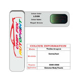 Paint code location for Vw Eurovan Royal Green LC6N 1996-1999 Green Code sticker paint plate chip pen paint