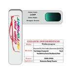 Paint code location for Vw T4 Van/Camper Dragon Green LC6P 1993-2003 Green Code sticker paint plate chip pen paint