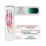 Paint code location for Vw Corrado Dragon Green LC6P 1993-2003 Green Code sticker paint plate chip pen paint