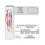 Paint code location for Vw Golf Gti Pure White LC9A 2011-2022 White Code sticker paint plate chip pen paint