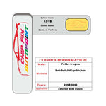Vw Beetle Lemon Yellow LD1B 1998-2001 Yellow paint code location sticker
