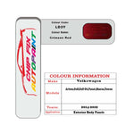 Vw Golf Gti Crimson Red LD3Y 2014-2019 Red paint code location sticker