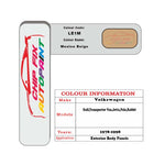 Vw Polo Mexico Beige LE1M 1978-1998 Brown/Beige/Gold paint code location sticker