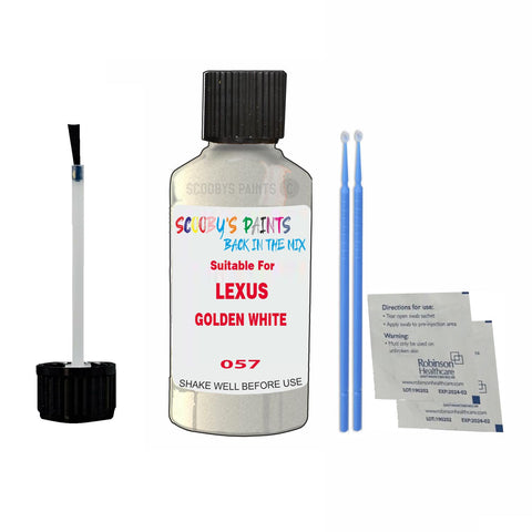 Paint Suitable For LEXUS GOLDEN WHITE Colour Code 057 Touch Up Scratch Repair Paint Kit
