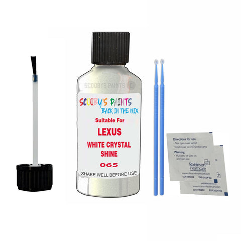 Paint Suitable For LEXUS WHITE CRYSTAL SHINE Colour Code 065 Touch Up Scratch Repair Paint Kit
