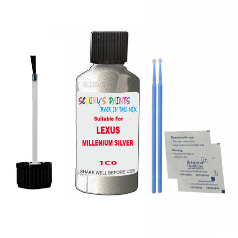 Paint Suitable For LEXUS MILLENIUM SILVER Colour Code 1C0 Touch Up Scratch Repair Paint Kit