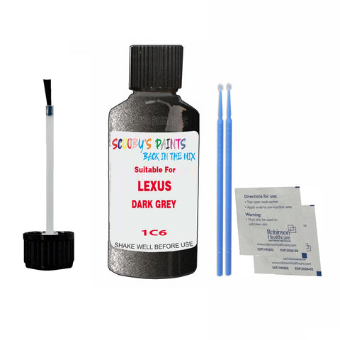 Paint Suitable For LEXUS DARK GREY Colour Code 1C6 Touch Up Scratch Repair Paint Kit