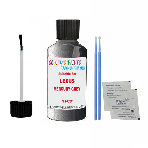 Paint Suitable For LEXUS MERCURY GREY Colour Code 1K7 Touch Up Scratch Repair Paint Kit
