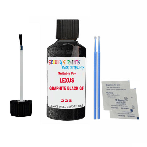 Paint Suitable For LEXUS GRAPHITE BLACK GF Colour Code 223 Touch Up Scratch Repair Paint Kit