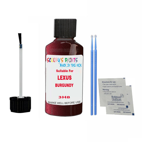 Paint Suitable For LEXUS BURGUNDY Colour Code 3H8 Touch Up Scratch Repair Paint Kit