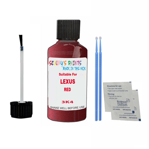 Paint Suitable For LEXUS RED Colour Code 3K4 Touch Up Scratch Repair Paint Kit