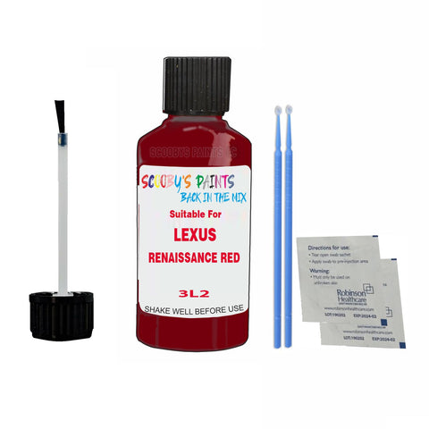 Paint Suitable For LEXUS RENAISSANCE RED Colour Code 3L2 Touch Up Scratch Repair Paint Kit