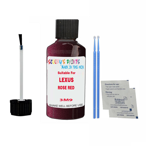 Paint Suitable For LEXUS ROSE RED Colour Code 3M9 Touch Up Scratch Repair Paint Kit