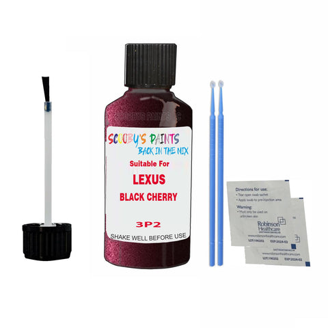 Paint Suitable For LEXUS BLACK CHERRY Colour Code 3P2 Touch Up Scratch Repair Paint Kit