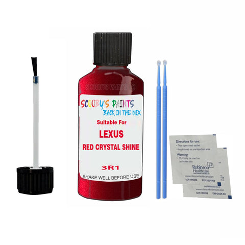 Paint Suitable For LEXUS RED CRYSTAL SHINE Colour Code 3R1 Touch Up Scratch Repair Paint Kit