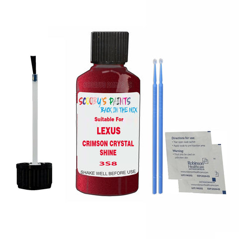 Paint Suitable For LEXUS CRIMSON CRYSTAL SHINE Colour Code 3S8 Touch Up Scratch Repair Paint Kit
