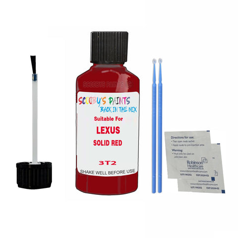 Paint Suitable For LEXUS SOLID RED Colour Code 3T2 Touch Up Scratch Repair Paint Kit