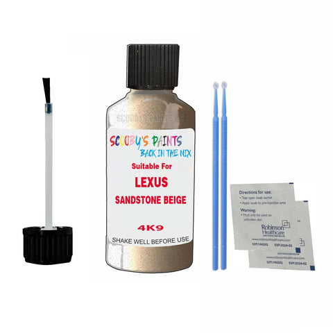 Paint Suitable For LEXUS SANDSTONE BEIGE Colour Code 4K9 Touch Up Scratch Repair Paint Kit