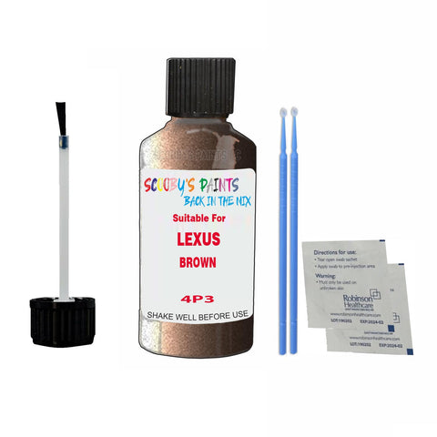 Paint Suitable For LEXUS BROWN Colour Code 4P3 Touch Up Scratch Repair Paint Kit