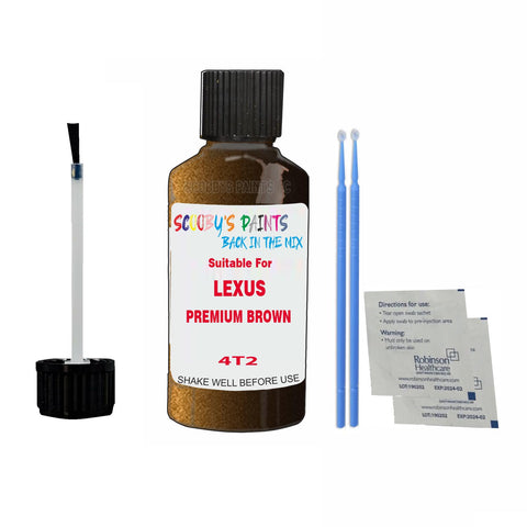 Paint Suitable For LEXUS PREMIUM BROWN Colour Code 4T2 Touch Up Scratch Repair Paint Kit