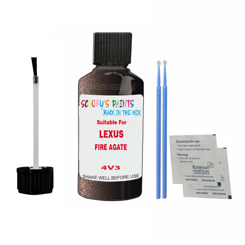 Paint Suitable For LEXUS FIRE AGATE Colour Code 4V3 Touch Up Scratch Repair Paint Kit