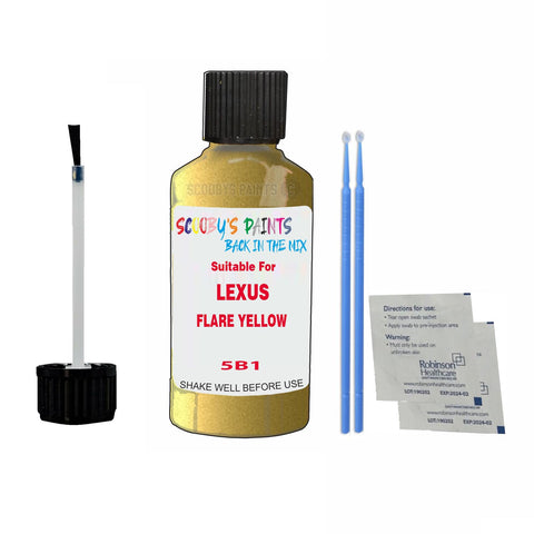 Paint Suitable For LEXUS FLARE YELLOW Colour Code 5B1 Touch Up Scratch Repair Paint Kit