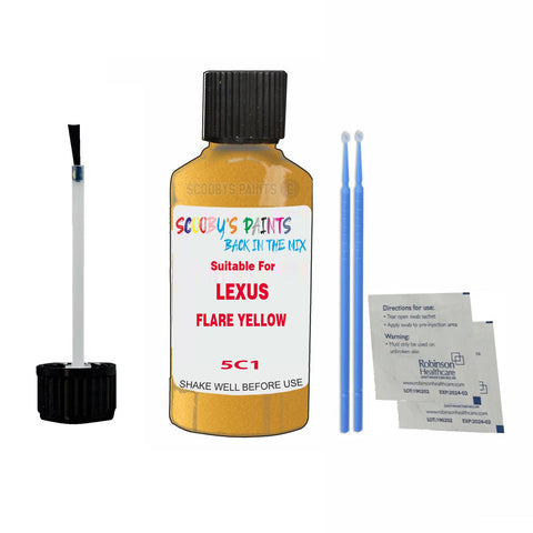 Paint Suitable For LEXUS FLARE YELLOW Colour Code 5C1 Touch Up Scratch Repair Paint Kit