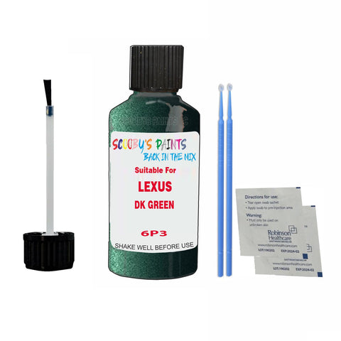Paint Suitable For LEXUS DK GREEN Colour Code 6P3 Touch Up Scratch Repair Paint Kit