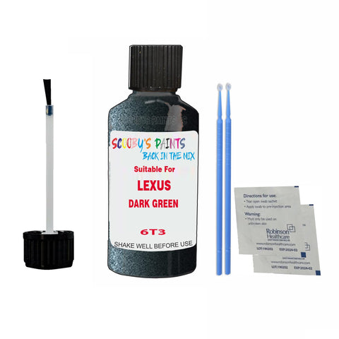 Paint Suitable For LEXUS DARK GREEN Colour Code 6T3 Touch Up Scratch Repair Paint Kit