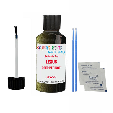 Paint Suitable For LEXUS DEEP PERIDOT Colour Code 6V6 Touch Up Scratch Repair Paint Kit