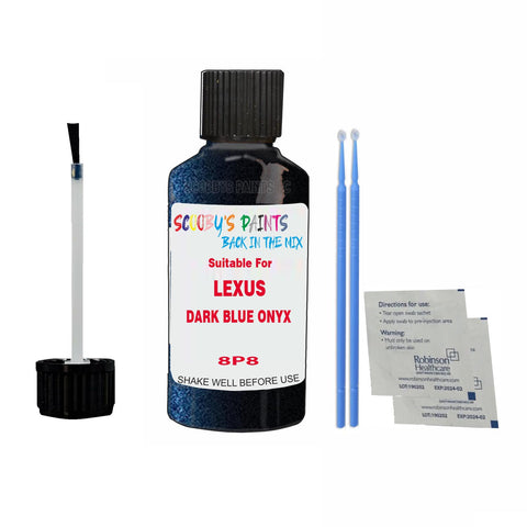 Paint Suitable For LEXUS DARK BLUE ONYX Colour Code 8P8 Touch Up Scratch Repair Paint Kit