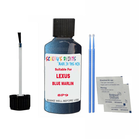 Paint Suitable For LEXUS BLUE MARLIN Colour Code 8P9 Touch Up Scratch Repair Paint Kit