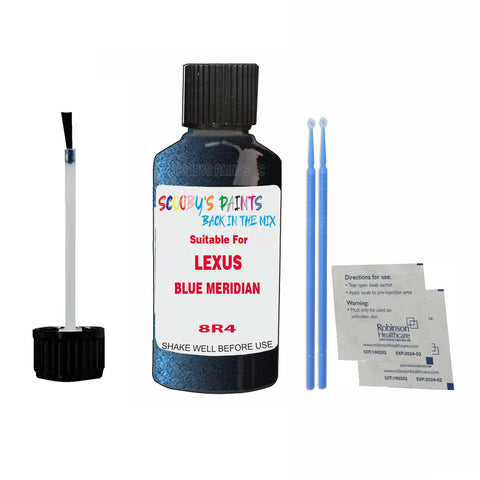 Paint Suitable For LEXUS BLUE MERIDIAN Colour Code 8R4 Touch Up Scratch Repair Paint Kit