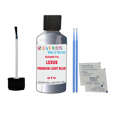 Paint Suitable For LEXUS PREMIUM LIGHT BLUE Colour Code 8T9 Touch Up Scratch Repair Paint Kit