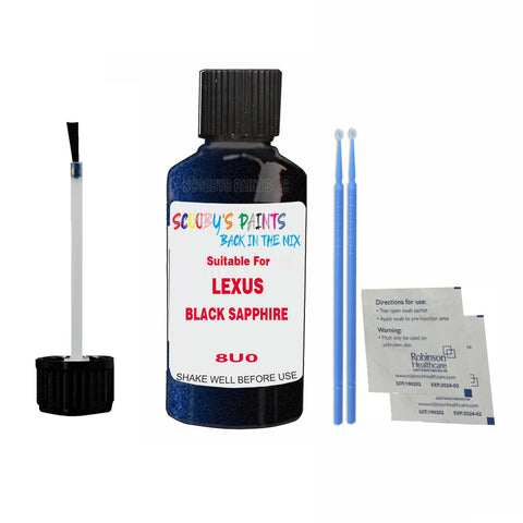 Paint Suitable For LEXUS BLACK SAPPHIRE Colour Code 8U0 Touch Up Scratch Repair Paint Kit