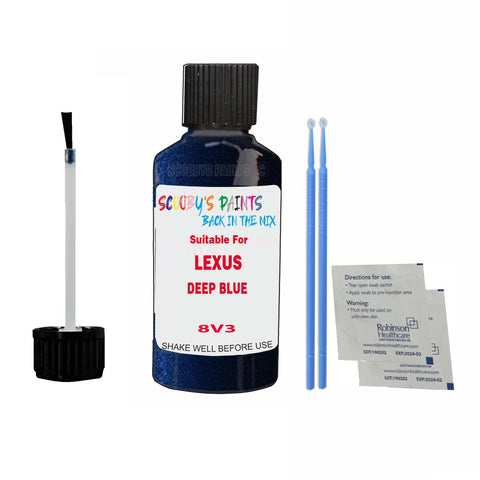 Paint Suitable For LEXUS DEEP BLUE Colour Code 8V3 Touch Up Scratch Repair Paint Kit