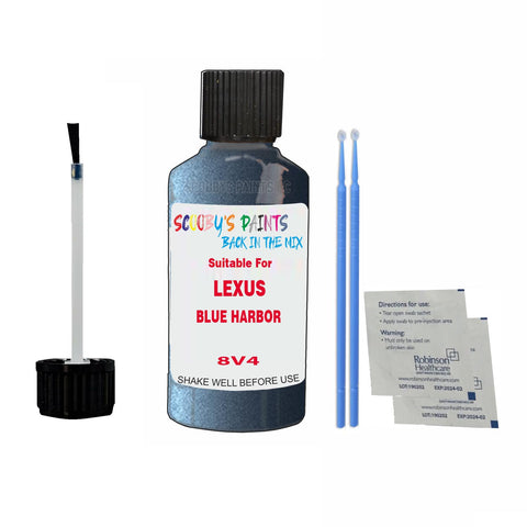 Paint Suitable For LEXUS BLUE HARBOR Colour Code 8V4 Touch Up Scratch Repair Paint Kit