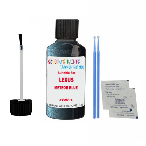 Paint Suitable For LEXUS METEOR BLUE Colour Code 8W3 Touch Up Scratch Repair Paint Kit