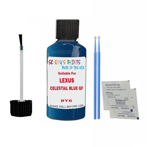 Paint Suitable For LEXUS CELESTIAL BLUE GF Colour Code 8Y6 Touch Up Scratch Repair Paint Kit
