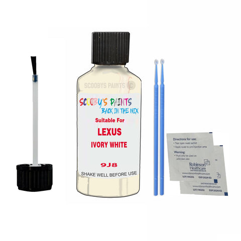 Paint Suitable For LEXUS IVORY WHITE Colour Code 9J8 Touch Up Scratch Repair Paint Kit