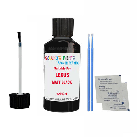 Paint Suitable For LEXUS MATT BLACK Colour Code 9K4 Touch Up Scratch Repair Paint Kit