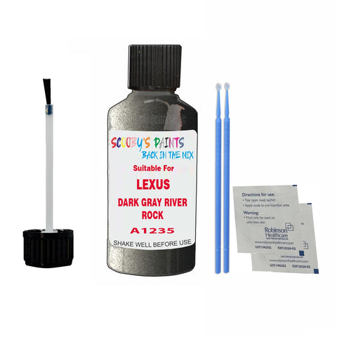 Paint Suitable For LEXUS DARK GRAY RIVER ROCK Colour Code A1235 Touch Up Scratch Repair Paint Kit