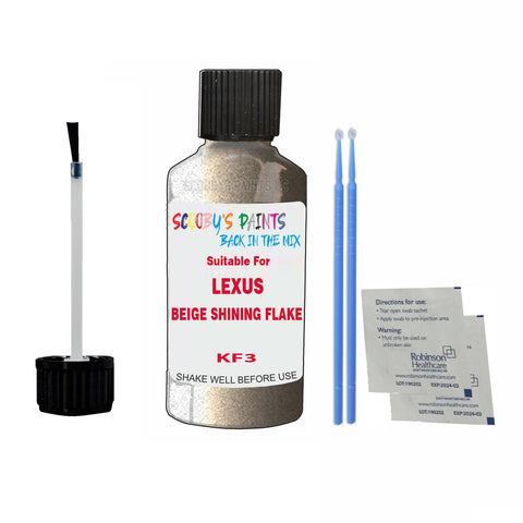 Paint Suitable For LEXUS BEIGE SHINING FLAKE Colour Code KF3 Touch Up Scratch Repair Paint Kit