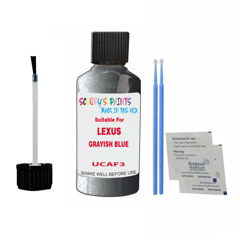 Paint Suitable For LEXUS GRAYISH BLUE Colour Code UCAF3 Touch Up Scratch Repair Paint Kit