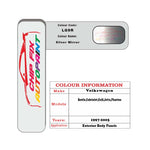Paint code location for Vw Beetle Silver Mirror LG9R 1999-2004 Silver/Grey Code sticker paint plate chip pen paint