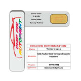 Paint code location for Vw Caravelle Sunny Yellow LH1Q 2009-2015 Yellow Code sticker paint plate chip pen paint