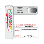 Paint code location for Vw Caravelle Rauch Blue LH5Y 1991-1998 Blue Code sticker paint plate chip pen paint