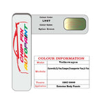 Paint code location for Vw Caravelle Spice Green LH6Y 1997-2000 Green Code sticker paint plate chip pen paint